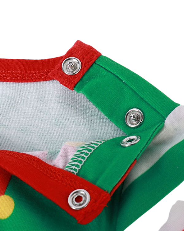 Christmas pyjamas green striped with Elf Squad pattern