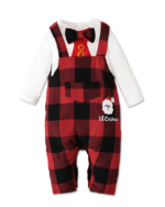 Elegant baby romper Christmas pajamas My First Christmas, red, white and black