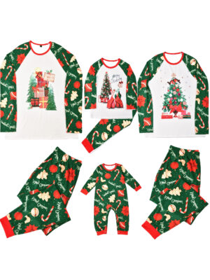 Family Christmas pyjamas The tree full of gifts