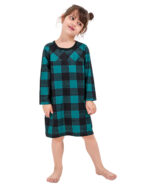 Moderner grün karierter Familien-Weihnachtspyjama