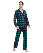 Moderner grün karierter Familien-Weihnachtspyjama