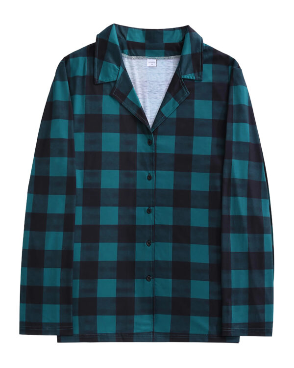 Moderner grün karierter Familien-Weihnachtspyjama