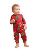 Feliz navidad Mono familiar patrón reno rojo