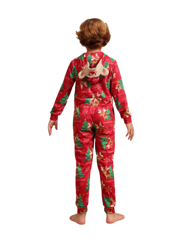 Feliz navidad Mono familiar patrón reno rojo