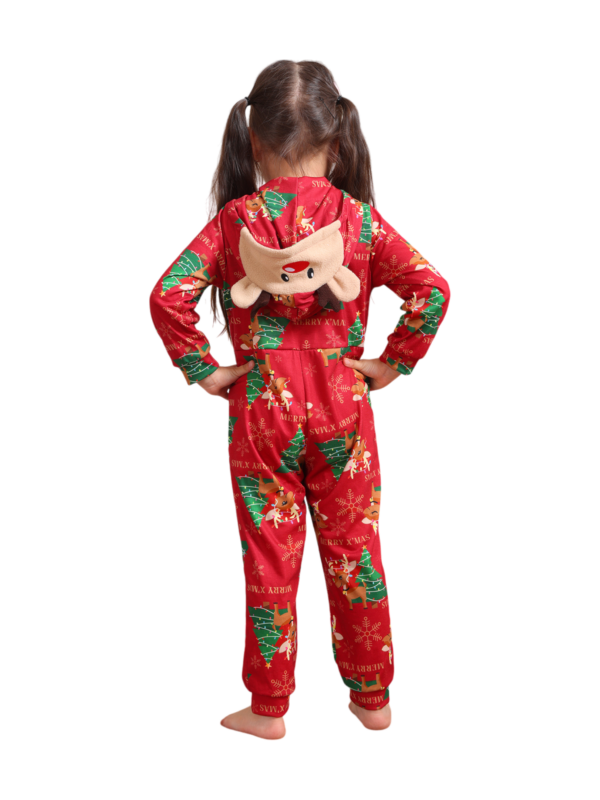 Feliz navidad Mono familiar patrón reno rojo