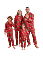 Feliz navidad Mono familiar patrón reno rojo