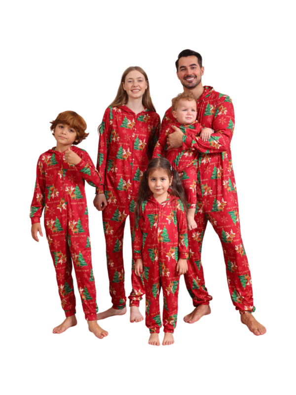 Feliz navidad Mono familiar patrón reno rojo