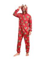 Feliz navidad Mono familiar patrón reno rojo