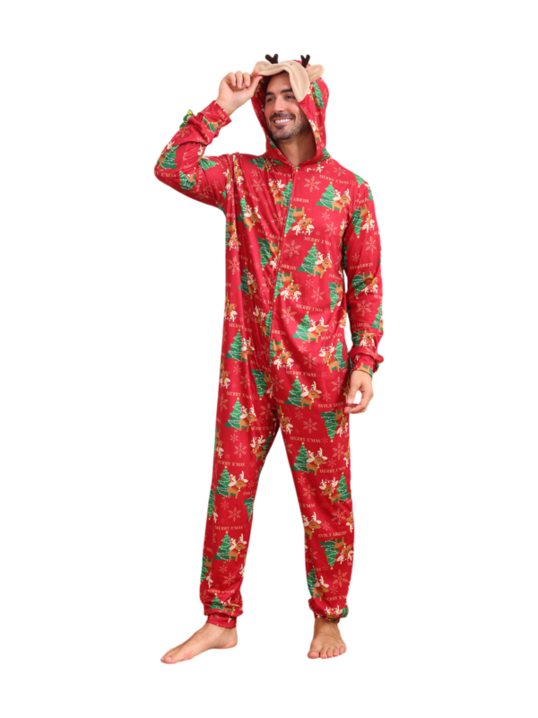 Feliz navidad Mono familiar patrón reno rojo