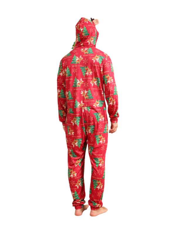 Feliz navidad Mono familiar patrón reno rojo