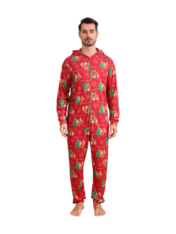 Feliz navidad Mono familiar patrón reno rojo