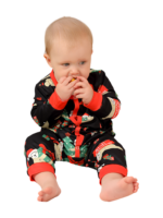 Christmas Sloths hanging from the garlands, whole matching family pyjamas