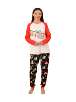 Christmas Sloths hanging from the garlands, whole matching family pyjamas