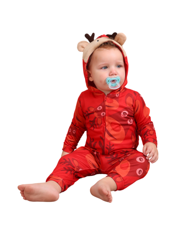 Mono con dibujo de reno Emoji y capucha con diseño de reno