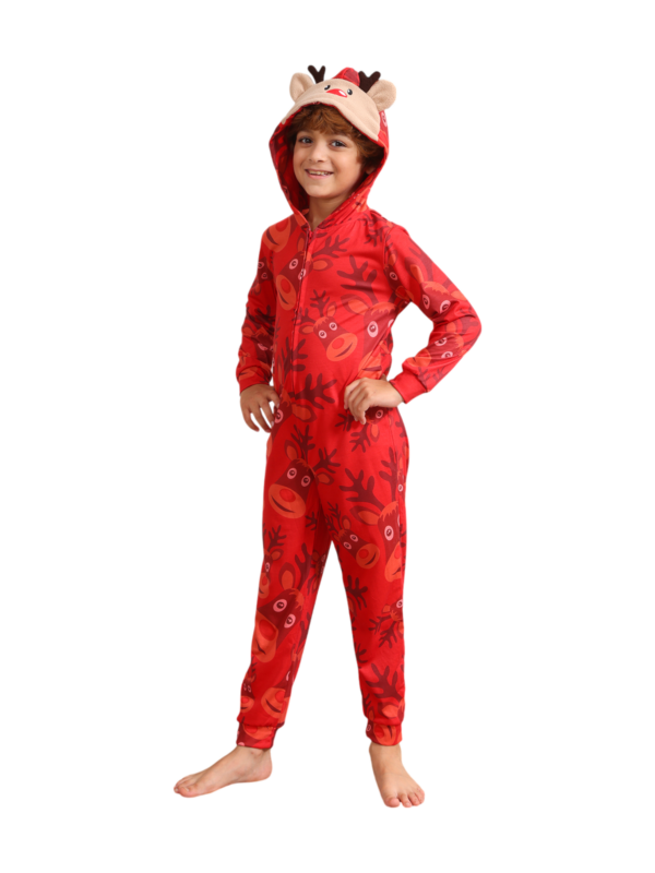 Mono con dibujo de reno Emoji y capucha con diseño de reno