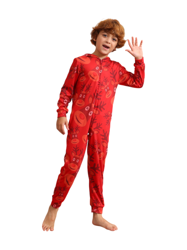 Mono con dibujo de reno Emoji y capucha con diseño de reno