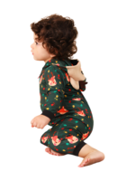 Green cute reindeer jumpsuit with reindeer hood for all ages