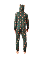 Green cute reindeer jumpsuit with reindeer hood for all ages