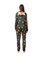 Green cute reindeer jumpsuit with reindeer hood for all ages