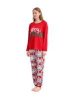 Merry Christmas print in Grinchmas style red pyjama