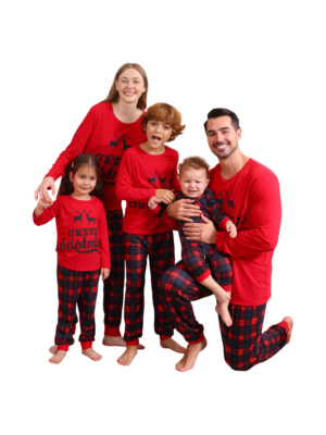 Merry christmas vintage style flocked matching pyjamas