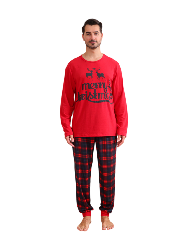Feliz navidad pijama a juego flocado estilo vintage