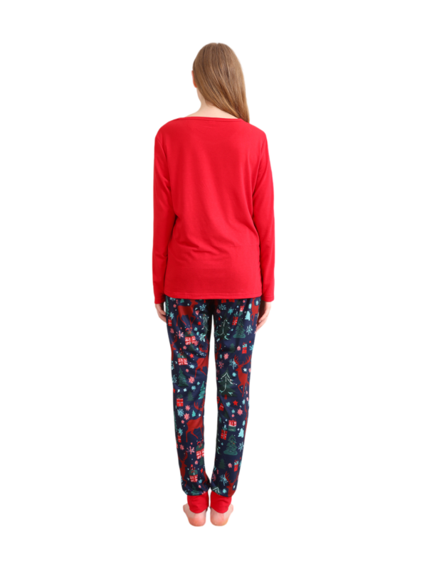 Red blue family Merry Christmas printed pajama with patterns
