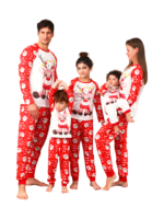 Weihnachtsfaultiere, die an den Girlanden hängen, passende Familienpyjamas