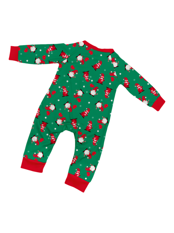 The bearded Santa buried under his gigantic hat, matching family pyjamas