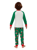 The bearded Santa buried under his gigantic hat, matching family pyjamas