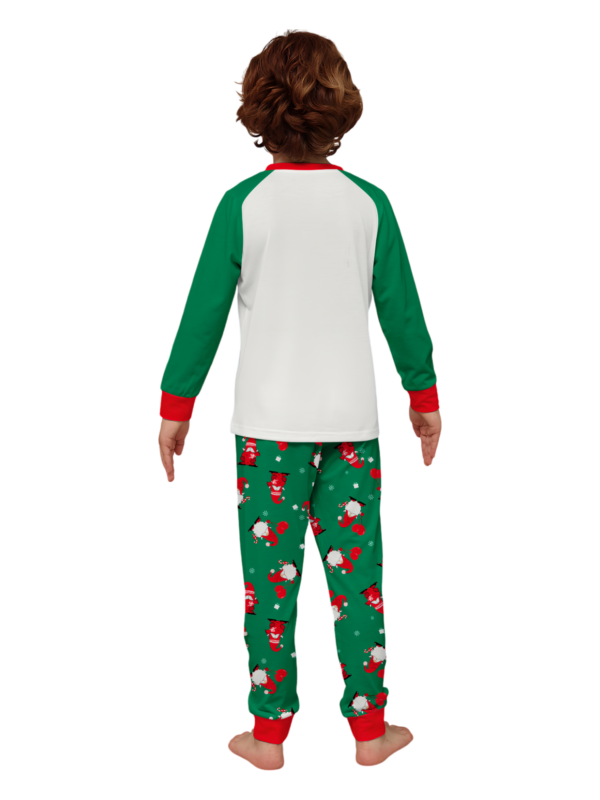 The bearded Santa buried under his gigantic hat, matching family pyjamas