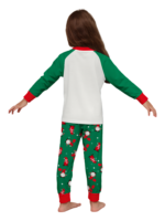 The bearded Santa buried under his gigantic hat, matching family pyjamas