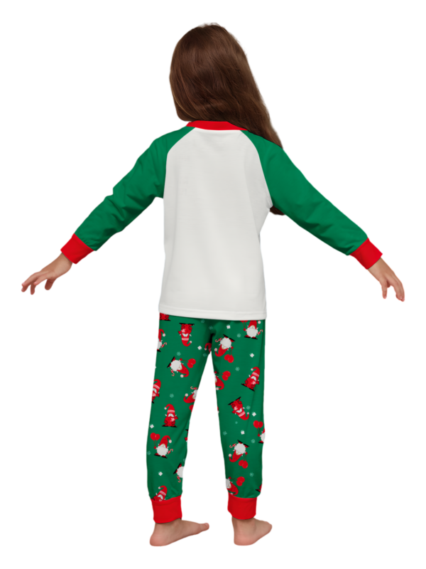 The bearded Santa buried under his gigantic hat, matching family pyjamas