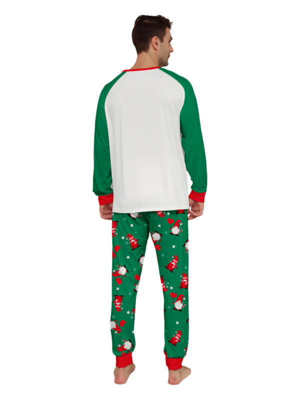 The bearded Santa buried under his gigantic hat, matching family pyjamas