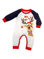 Cheeky little reindeer dressed for Christmas, matching christmas pyjamas