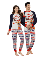 Cheeky little reindeer dressed for Christmas, matching christmas pyjamas