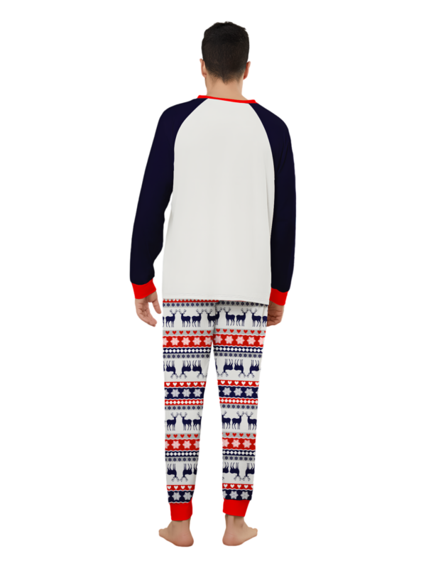 Cheeky little reindeer dressed for Christmas, matching christmas pyjamas