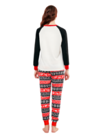 Cartoon-style smiling reindeer with Christmas motifs, geometric shapes