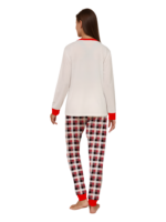 Discreet reindeer wearing a beret, authentic checked family pyjamas