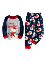 Happy snowman covered for winter with snowman motifs