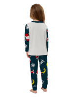 Funny Father Christmas clinging to his moon, family Christmas pyjamas