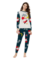 Funny Father Christmas clinging to his moon, family Christmas pyjamas