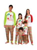 Grinchmas pyjamas for the whole family, red, green striped