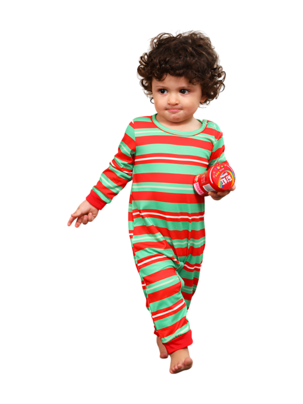 Grinchmas pyjamas for the whole family, red, green striped