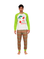 Grinchmas pyjamas for the whole family, red, green striped