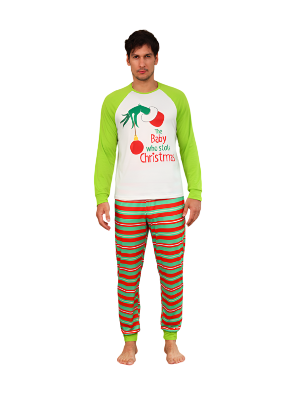 Grinchmas pyjamas for the whole family, red, green striped