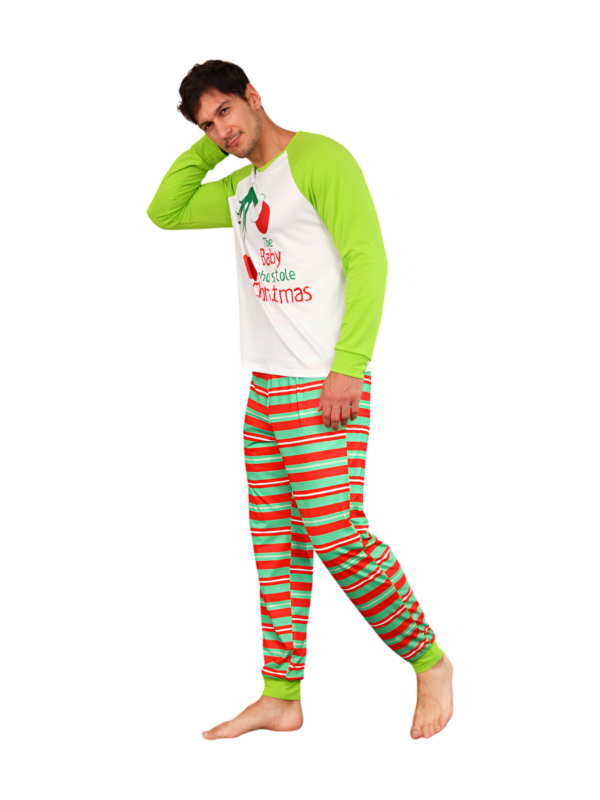 Grinchmas pyjamas for the whole family, red, green striped