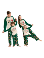 Original starry green Christmas pyjamas with Christmas and Santa motifs