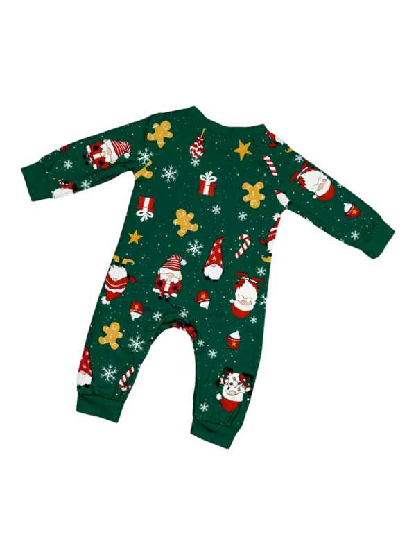 Original starry green Christmas pyjamas with Christmas and Santa motifs