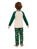 Original starry green Christmas pyjamas with Christmas and Santa motifs